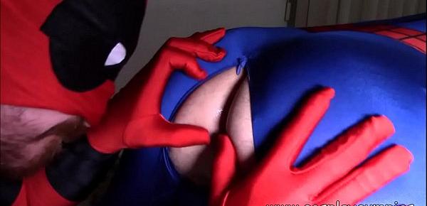  Drowning in Web - a DeadPool Spider-Man Gay XXX Cosplay
